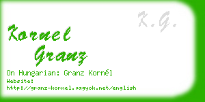 kornel granz business card